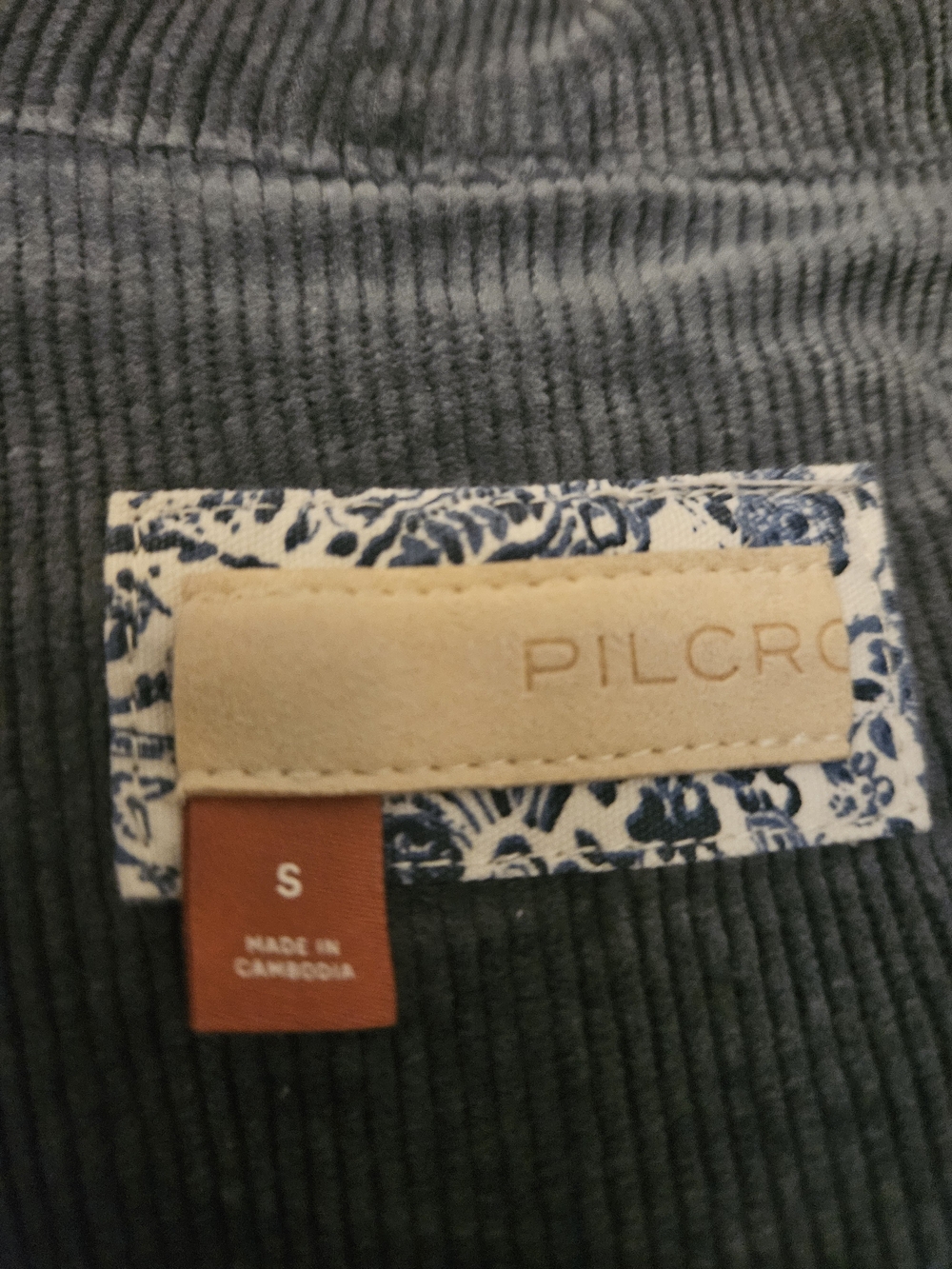 Pilcro Dusty Blue Corduroy Oversized Blazer - Picture 4 of 4